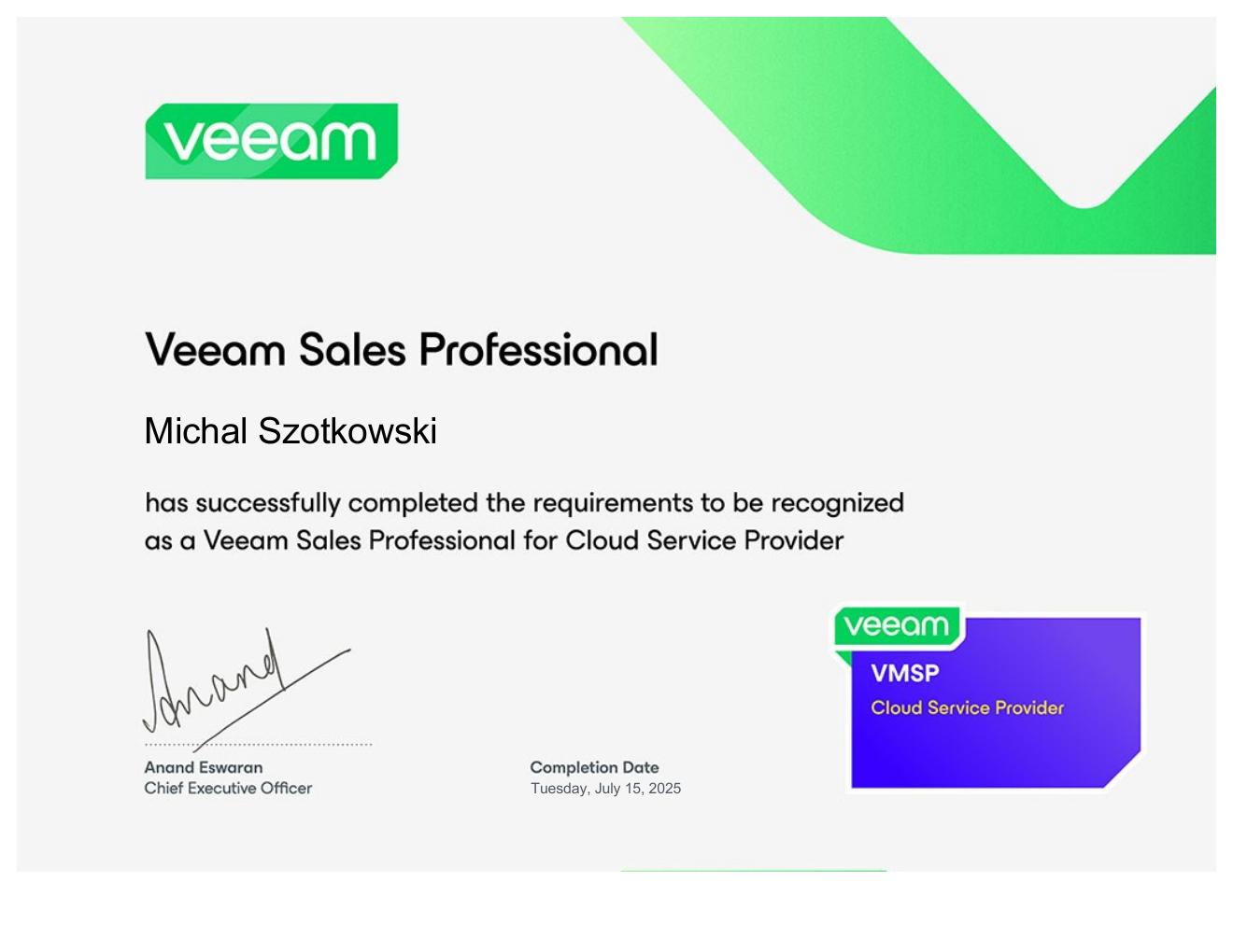 VMSP Cloud Service Provider